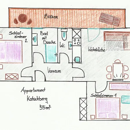 Maison d'hôtes Ausblick Appartements Mit Lungaucard